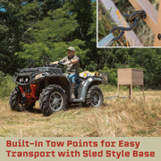Mossy Oak 85503 Game Feeder, 400 lb Capacity, Steel Construction, Sturdy Sled Base, Tan