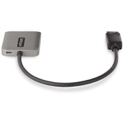 StarTech.com Dual-Monitor DisplayPort 1.4 MST Hub, 2-Port DisplayPort Splitter, Dual 5K 60Hz HDR, USB Powered, Space Gray, 1ft Built-in Cable, MST14DP122DP