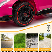 UBesGoo XMX615B 12V Licensed Lamborghini Electric Ride on Cars for Kids Children, Pink