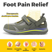 FitVille Womens Extra Wide Diabetic Sandals with Patented Therapeutic Sole, Adjustable Straps, Arch Support, Lightweight Slip-Resistant Rubber Outsole