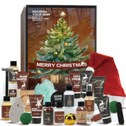 Body & Earth RRBSNON011 Men's Grooming Advent Calendar 2025, 24-Piece Beard and Bath Care Set with Sandalwood Cedar Scent
