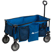 Ozark Trail TR-21727P Quad Fold Camping Wagon with Telescoping Handle, Blue