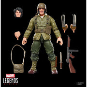 Hasbro Marvel Legends Wolverine WWII Logan 6-Inch Action Figure with 7 Accessories, Blue and Yellow, Comics-Inspired Design, G0820
