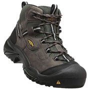 KEEN Utility Braddock Mid Waterproof Steel Toe Work Boots for Men - Gargoyle/Forest Night - 11M