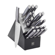 Henckels Graphite 20-Piece Self-Sharpening Knife Set with Ash Wood Block, Black, Stainless Steel