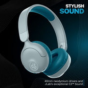 JLab JBuddies Pop Kids Wireless Headphones, Bluetooth, Volume Safe 85/95 dB, 48+ Hour Playtime, Foldable Cloud Foam Earcups, Teal, HBKJPOPRTEL122