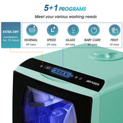 AIRMSEN AE-TDQR03 Portable Countertop Dishwasher with 5-Liter Built-in Water Tank & Air-Dry Function, 5 Washing Programs