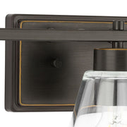 Better Homes and Gardens 22 in. Modern Dimmable 3-Light Bronze Bathroom Vanity Light with Clear Glass Shade BH24W20001020WM