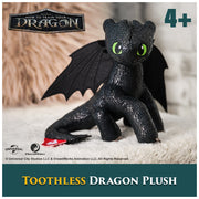 DreamWorks Dragons Toothless Plush Toy, 8 Inch, Black with Embroidered Green Eyes