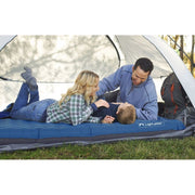 Lightspeed Outdoors Deluxe 2 Person PVC-Free Air Bed, Adjustable Firmness, Battery Operated Electric Pump Included, Blue, Full Size