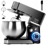 Casualife Hoolly Stand Mixer, 6.5-QT 6-Speed Tilt-Head Kitchen Stand Mixer with Dough Hook, Wire Whip & Beater