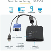StarTech.com Portable USB 2.0 to VGA KVM Console Adapter with File Transfer and Video Capture, Black, NOTECONS02