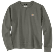 Carhartt Women's TENCEL Fiber Series Relaxed Fit Crewneck Sweatshirt, Dusty Olive, Small, 106179-DOV