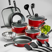 Tramontina 80119/567 Primaware 18 Piece Non-stick Cookware Set, Red