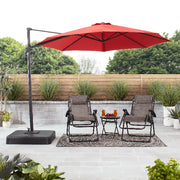 Mainstays URM038015N 10' Red Octagon Outdoor Tilting Cantilever Offset Patio Umbrella