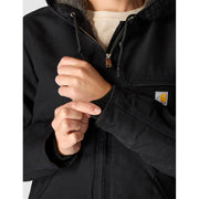 Carhartt Loose-Fit Washed Duck Sherpa-Lined Jacket for Ladies - Black - XL