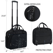 KROSER LGX-720HF Rolling Laptop Briefcase, 15.6 Inch Laptop Bag, Black
