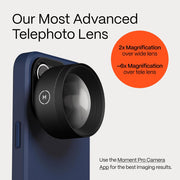 Moment Tele 58mm Mobile Lens T-Series, Black, Optical Zoom, Fixed Focus, 130-104
