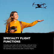 Vivitar Skyhawk GPS Foldable Video Drone with 2.7K HD Camera, 16-Minute Flight Time, Wireless Controller, Brushless Motors