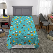 Garfield 9B114JV Kids 3 Piece Teal Blue Sheet Set, Twin, 100% Polyester Microfiber, Wrinkle Resistant, Machine Washable