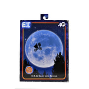 NECA E.T. 40th Anniversary 7 Scale Action Figure Elliot and E.T. on Bicycle with Pull-Back-and-Go Action, Multicolor