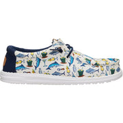Heydude Men's Wally Fish Lure Funk Saltwater Casual Shoes, Breathable Textile Upper, Lightweight Rubber Outsole, Elastic Laces, Removable Foam Insole