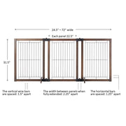 MyPet Extra Wide Freestanding Versa-Lock Pet Gate, Gray Wood Frame with Graphite Wire Panels, Fits 24.5-72 in Wide Openings, 31.5 in Tall, 12.25 lb, 5404
