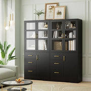 Homfa HFT-PB-022 5 Shelf Bookcase with Drawers & Doors, 67.5