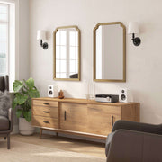 Flash Furniture Large Accent Wall Mirror, 36 in x 24 in, Solid Rubberwood Frame, Rustic Brown, Rectangle, HMHD-24M045YBN-RUSTICBRN-GG