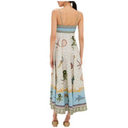 Women High Waist Printed Sleeveless Sundress Casual Loose Fit A-Line Dress for Daily Outdoor, S