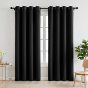 Cshidworld Blackout Curtains Set of 2 Panels, Thermal Insulated, Noise Reduction, Black, 52 x 84 in