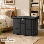 QHYFC Extra Large Storage Bag for Bedding and Clothes, Heavy Duty Waterproof, Breathable Tear-Resistant Fabric, Full Zipper Closure, Stackable, Collapsible, 210L