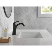 Delta 15840LF-BL 1-Handle Single Hole WaterSense Bathroom Sink Faucet, Matte Black