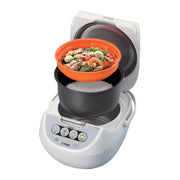 Tiger Corporation JBV-A10U-W 5.5-Cup Micom Rice Cooker with Food Steamer and Slow Cooker, White