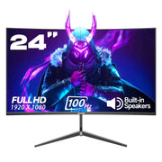 Gawfolk WMT-GF240i 24-Inch Curved Gaming Monitor 100Hz Full HD 1080P, Black