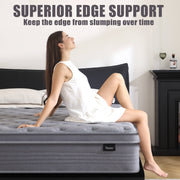 Vantto Queen Hybrid Mattress, 14 Inch Medium Firm Memory Foam with Pocket Springs, Breathable Comfort, Pressure Relief