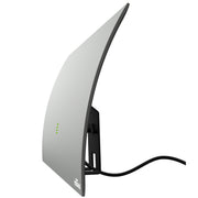 Mohu Gateway Plus Amplified Indoor HDTV Antenna, 60-Mile Range, Multi-Directional UHF VHF Reception, LED Signal Indicator, Warm Grey, Includes 10ft Coaxial Cable and USB Power Injector, GATEWAYXG