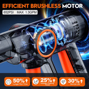 Tanbaby Cordless Pressure Washer, 970 PSI, 2.4 GPM, Dual 3000mAh Batteries, 6-in-1 Nozzle, 17FT Hose, Portable Electric Power Washer for Cars and Patio