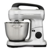 Proctor Silex 63392 Hamilton Beach Stand Mixer, 7 Speeds with Whisk, Dough Hook, Flat Beater Attachments, 4 Quart, Silver