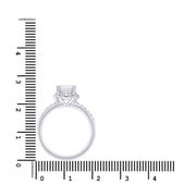 Brilliance Fine Jewelry Round 1.5 Carat Lab Grown Diamond Halo Bridal Ring, Sterling Silver, Size 7