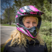 Raider RX1 Adult MX Off-Road Motorcycle Helmet, Lightweight Thermoplastic, DOT Certified, Pink, Medium, 2121314