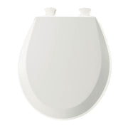 Bemis 500EC146 Molded Wood Round Toilet Seat With Easy Clean and Change Hinge, Almond