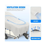SHELTUSE YTZ02-17-19 16-18Ft Heavy Duty 1200D Oxford Boat Cover, 16' - 18'L, Beam Width Up to 98'' W, Grey