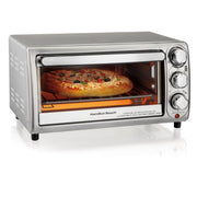 Hamilton Beach 31143 4-Slice Countertop Toaster Oven with Bake Pan, Stainless Steel