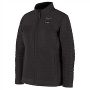 Milwaukee Women's M12 Heated Quilted Jacket, Black AXIS Ripstop Polyester with Carbon Fiber Heating Elements, Battery and Charger Included, F102B-21M