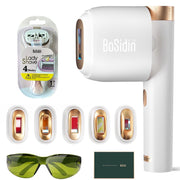 BoSidin D1178Pro IPL Laser Hair Removal Device with Cooling-Care, 6 Body Modes, 5 Flash Heads, 180 Rotating Head, Corded Electric, Unisex