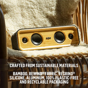House Of Marley Get Together 2 Portable Bluetooth Speaker, Waterproof, Bamboo Design, Black, 20-Hour Battery Life