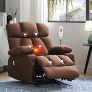 JONPONY XL-1273 Manual Recliner Chair with Heat Therapy and Massage Function, Brown