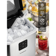 Cozeemax ICM1251 Ice Maker Machine, 2 Cube Sizes, 9 Ice Cubes in 6 Minutes, Silver