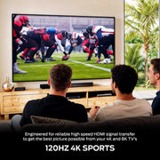 Monster HDMI Cable 2 Pack, 10 Ft, Ultra High Speed HDMI 2.1, 48Gbps Bandwidth, 8K 60Hz, 4K 144Hz Gaming, LED Illuminated Connectors